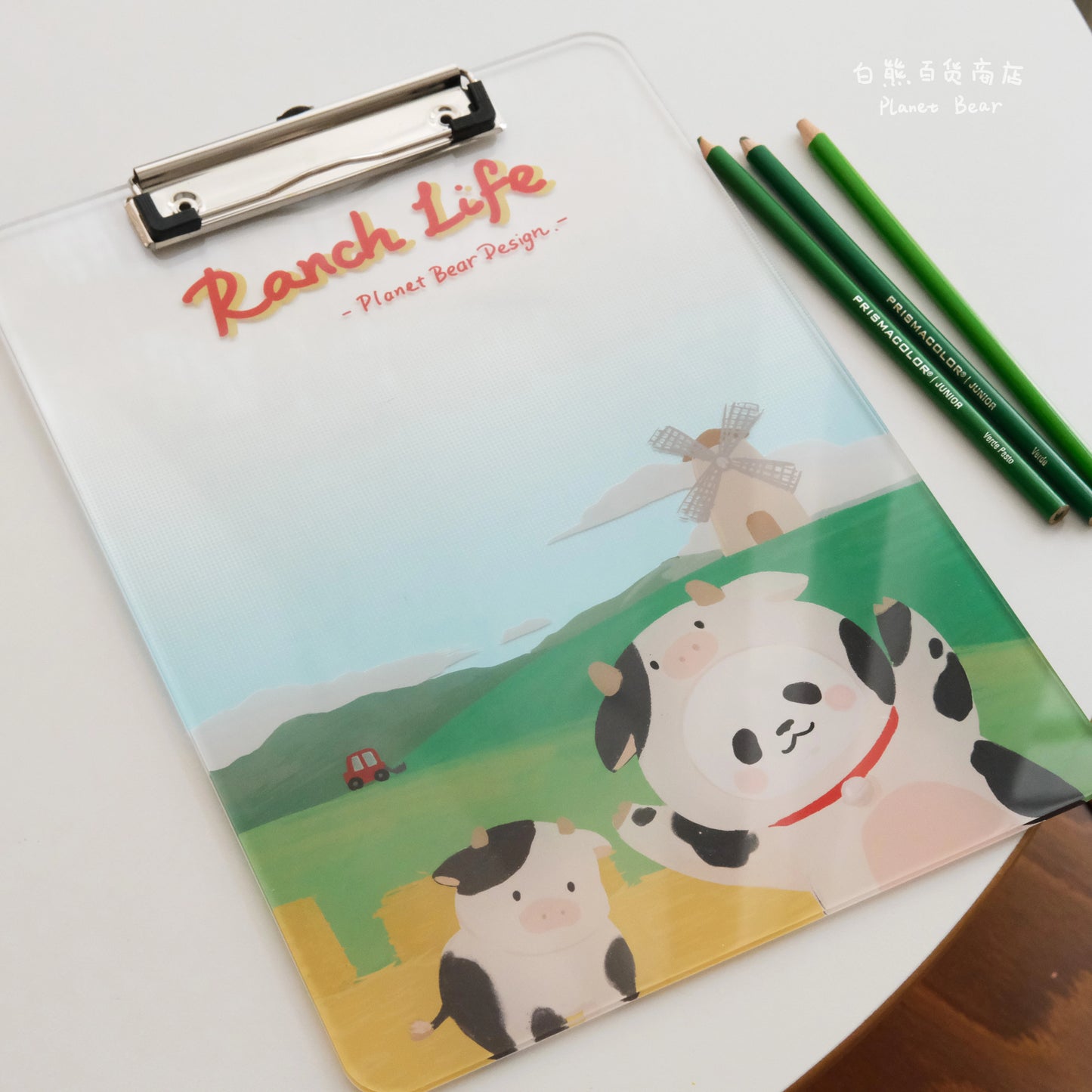Planet Bear Acrylic Folder Writing Board Drawing Board Clip