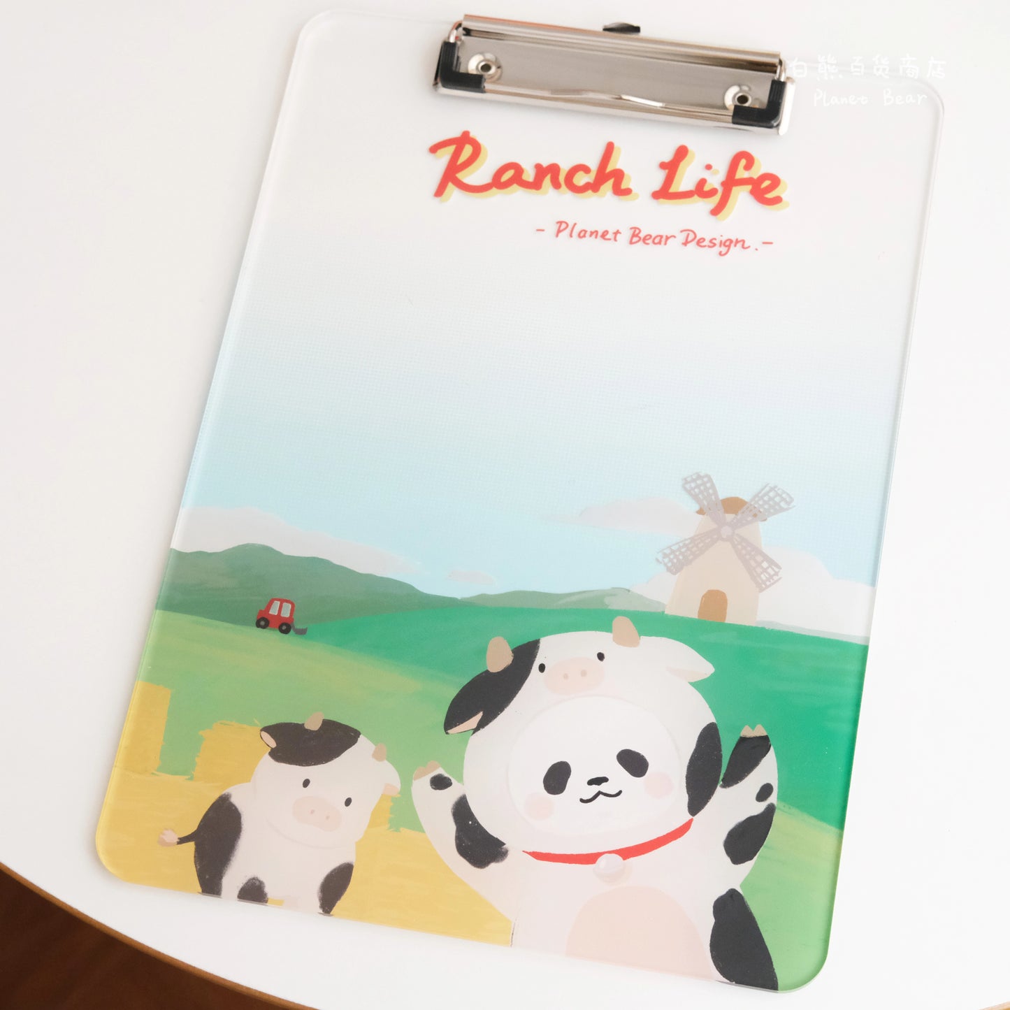 Planet Bear Acrylic Folder Writing Board Drawing Board Clip