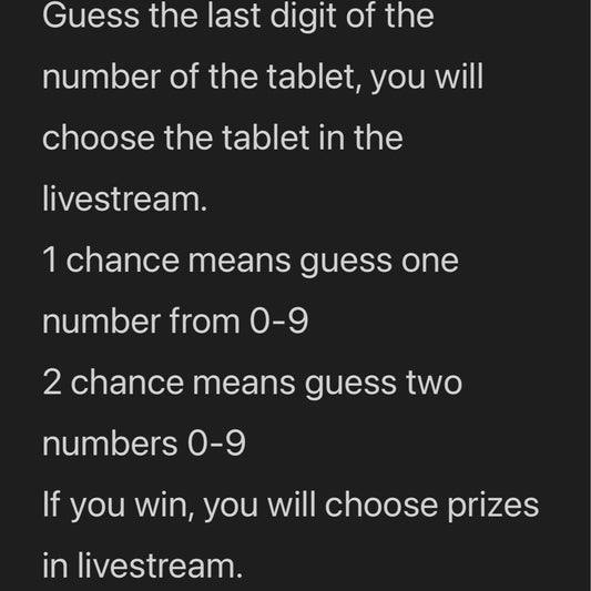 Fragrant tablets last digit choose cards livestream only