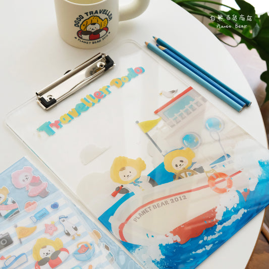 Planet Bear Acrylic Folder Writing Board Drawing Board Clip
