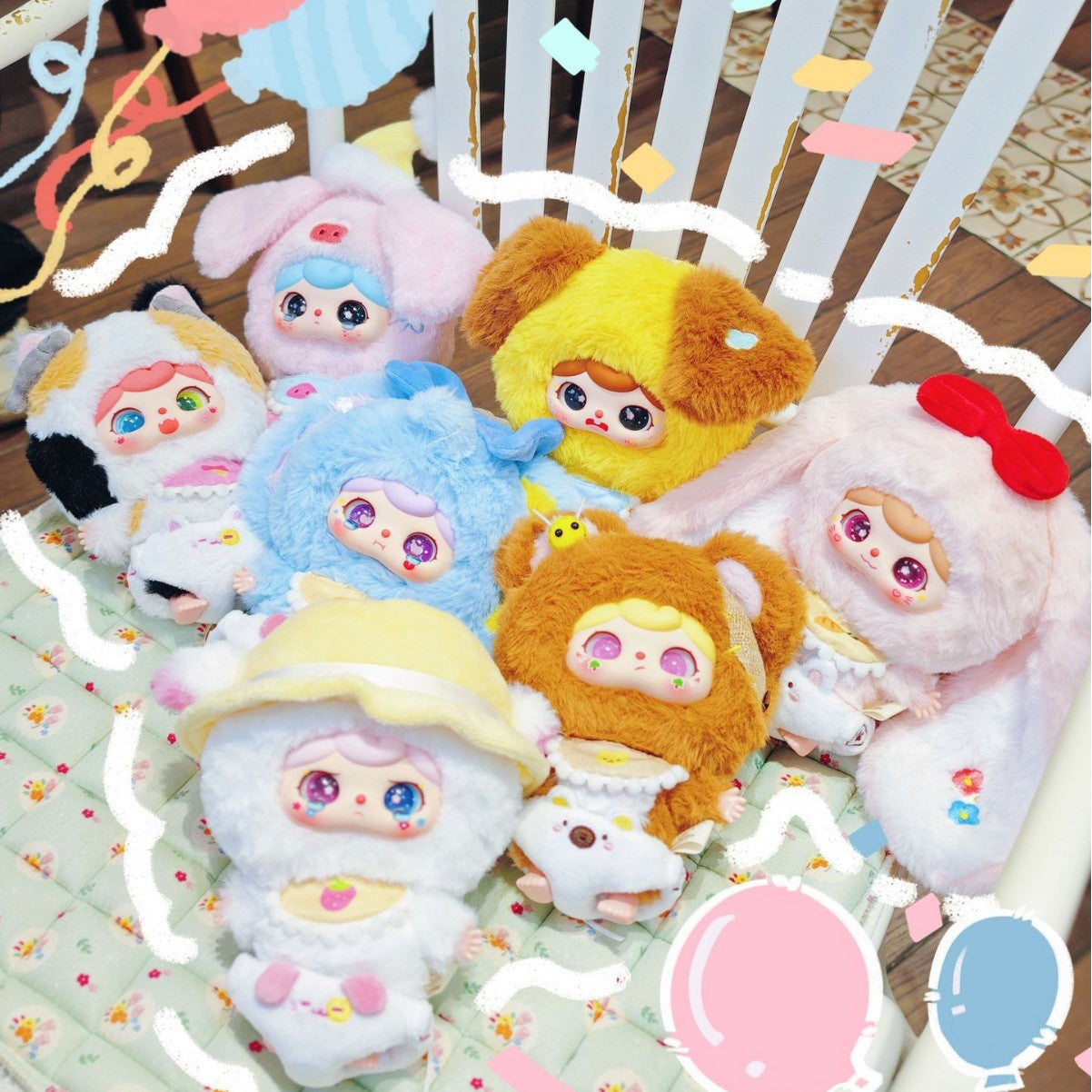 Three Babies Toy Crie Baby Animal Kindergarten-Soft toy series v2