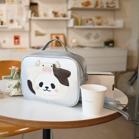 Planet Bear PanPan Limited edition peripheral design products Cow Silver Bag