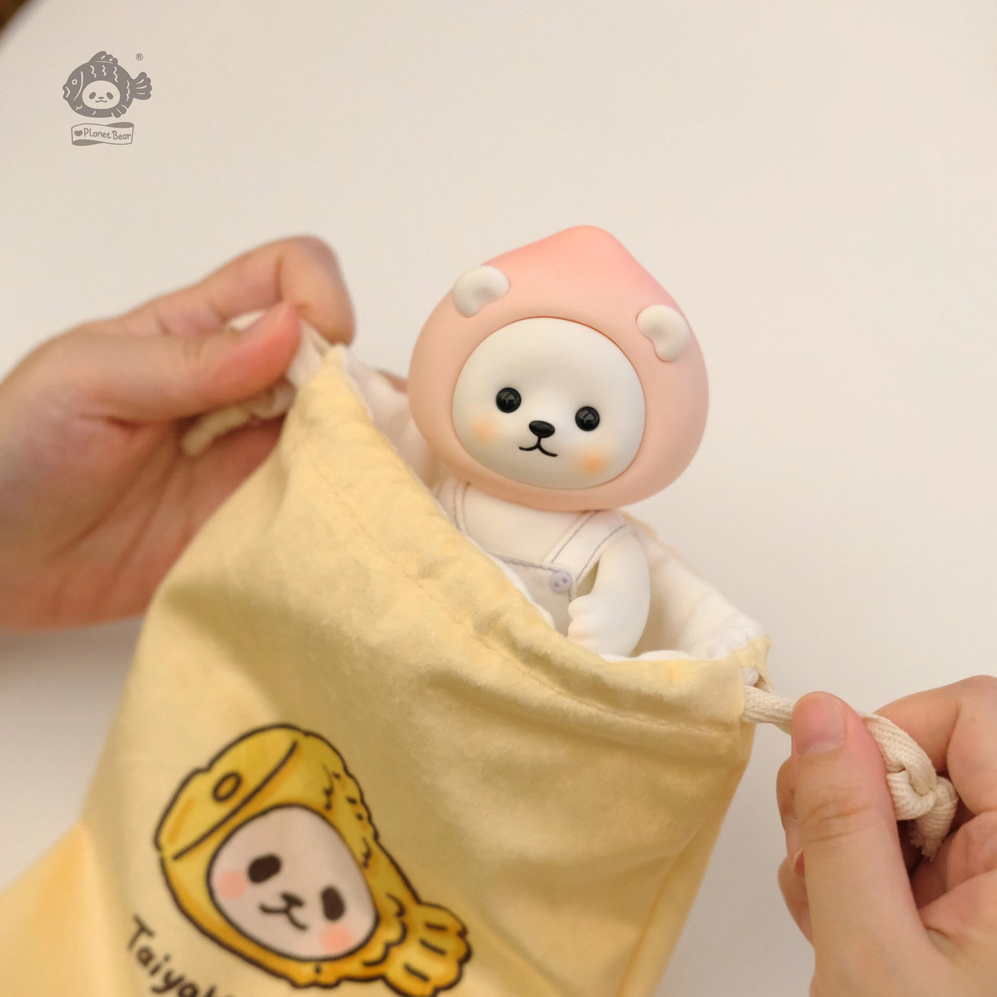 Planet Bear Ornament Plush Doll Model toys drawstring pocket storage bag
